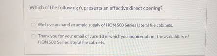 Hon 500 series lateral file cabinet. Solved Which Of The Following Represents An Effective Dir Chegg Com