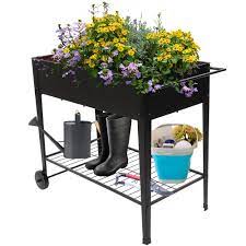 Elevated raised planter box with legs eliminates the need to bend over, making gardening convenient. Salonmore Raised Planter Box With Legs Outdoor Elevated Garden Bed On Wheels For Vegetables Flower Herb Patio Walmart Com Walmart Com