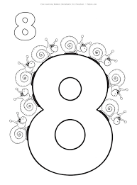 Bubble number 8 on a full sheet of paper. Learning Number 8 Worksheets Free Printable Coloring Pages For Kids