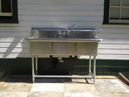 Commercial sinks help your business stay clean in a multitude of ways. New Installation Of 3 Compartment Commercial Stainless Steel Kitchen Sink With T S Commercial Faucet Outs Sink Commercial Faucets Stainless Steel Kitchen Sink
