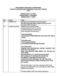 Terima kasih kepada saudara/i pengerusi majlis. Teks Pengacara Majlis Perasmian Sukan Ke 19 2020