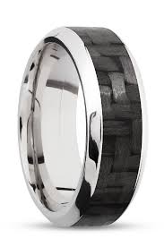 Black Carbon Fiber Wedding Rings For Men Made With White Gold Customize This Style On Our Website 10k Mens Wedding Rings Black Wedding Rings Wedding Rings