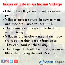 Das haus liegt in einer breiten strasse. Essay On Life In An Indian Village Life In An Indian Village Essay For Students And Children In English A Plus Topper