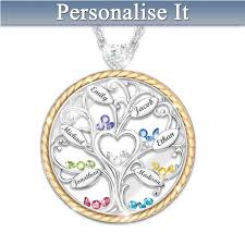 Choose from a number of styles and materials. Our Story Personalised Family Tree Birthstone Necklace