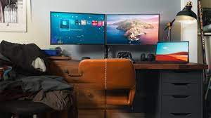 I hacked together a 98 inch wide custom ikea desk that looks awesome. Modern Ikea Desk Setup Makeover Youtube