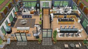 Modern Design Home For The Justice Family Rear View Main Floor In My Sims Freeplay Sims Freeplay Houses Sims House Plans Sims House