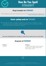 Correct Spelling For Straight Infographic Spellchecker Net