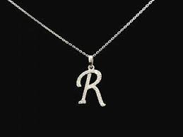 Diamond Initial R Pendant | 18K Gold Letter R – Emiratesdiamonds