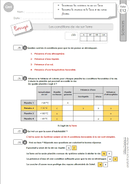 Les constats l'homme moderne s'adapte à des conditions. Cm1 Sciences Et Technologie Evaluation Conditions De Vie Sur Terre