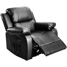 Merax Black Pu Heating Massage Recliner With 8 Vibration Motors Pp039116baa The Home Depot Reclining Sofa Recliner Rocker Recliners