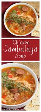 Jambalaya Soup Packed With Terrific Flavor From Chicken Andouille Sausage Rice And More From Thats Chicken Jambalaya Soup Jambalaya Soup Chicken Jambalaya