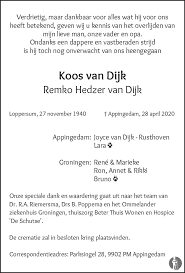 En dagblad van het noorden spreekt wel de waarheid? Koos Van Dijk 28 04 2020 Overlijdensbericht En Condoleances Mensenlinq Nl