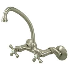 50 moen single handle shower faucet diagram ax0m in 2020. Kingston Brass Ks214sn Kingston Two Handle Wall Mount Kitchen Faucet Brushed Nickel Kingston Brass