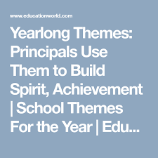 Yearlong Themes Principals Use Them To Build Spirit Achievement School Themes For The Year Education World School Themes School Education World