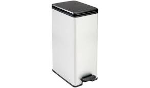 curver deco 40 litre slim bin silver
