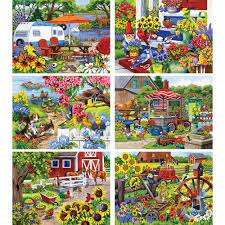 These xl and xxl puzzles range from 24 pieces up to 500 pieces, so there is something to match everyone's puzzling skills. Set Of 6 Nancy Wernersbach Springtime 300 Large Piece Jigsaw Puzzles Bits And Pieces Larger Piece Jigsaw Puzzles 300 Pieces Jigsaw Puzzle Jigsaw Puzzles