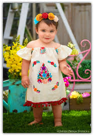 Moni Mexican Embroidered Off Shoulder Fiesta Baby Dress Fiesta Outfit Mexican Outfit Baby Dress