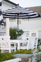 Black And White Striped Offset Umbrella Florida Outdoor Living Patio Beautiful Outdoor Living Spaces