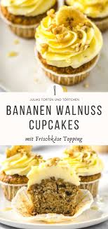 Bananen Walnuss Cupcakes Mit Frischkase Topping In 2020 Cupcakes Kuchen Und Torten Rezepte Rezepte Mit Bananen