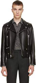 Saint Laurent Black Leather Biker Jacket Black Leather Biker Jacket Stylish Jackets Biker Jacket