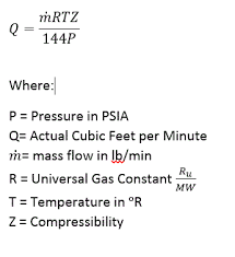 volume and mass flow calculations for gases