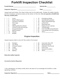 Inspection checklist template examples ~ when used correctly, a inspection checklist is helpful to guarantee the security of a room or gear. Forklift Inspection Checklist Template Download Printable Pdf Templateroller