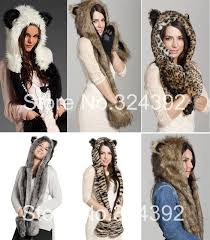 Animal Ears Faux Fur Hat Women Fashion Winter Cartoon Cute Hats Scarf Glove One Piece 12 Colors Free Shipping 16 85 Shapka