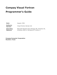 Do you wish to know the best … Compaq Visual Fortran Programmer S Guide Manualzz