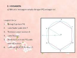 7.3.1 mengenal pasti bentuk poligon sekata bagi pentagon, heksagon, heptagon dan oktagon. Pembinaan Geometri Poligon Sekata Elipse Pembinaan Geometri Bulatan