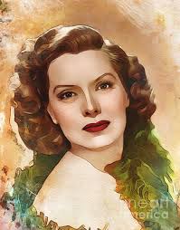 Brenda Joyce, Vintage Actress #1 Greeting Card by Esoterica Art Agency