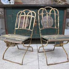 I Liked This Design On Fab 1940s Slatted Garden Chairs Pair Fer Forge Chaise Maison