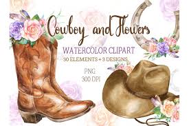 Shop cowgirl boots stickers created by independent artists from around the globe. Watercolor Cowboy Clipart Rustic Country Wedding Clip Art Png Boots Ha By Vilenaart Thehungryjpeg Com