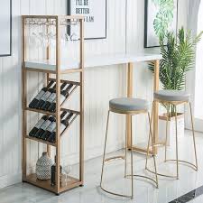Maybe you would like to learn more about one of these? Gold Counter Height Table Indoor Bar Table With Wine Bottle Stemware Rack Indoor Bar Bar Table Design Bar Height Dining Table