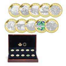 2014 10 1 2 Oz Fine Silver Gold Plated 10 Coin Set O Canada Gold And Silver Coins Silver Gold Silver Coins