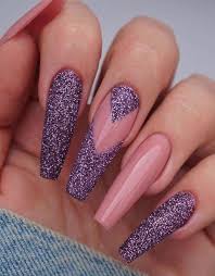 Cute Purple Nail Designs Looks For 2020 Purple Glitter Nails Purple Nail Designs Purple Nails