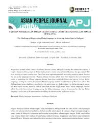 Isu dan cabaran pendidikan semasa— presentation meningkatkan martabat pendidikan malaysia pada peringkat antarabangsa. Pdf Cabaran Pemerkasaan Bahasa Melayu Dalam Usaha Mencapai Negara Bangsa Di Malaysia The Challenge Of Empowering Malay Language In Achieving Nation State In Malaysia