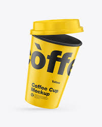 Download Matte Coffee Cup Mockup In Cup Bowl Mockups On Yellow Images Object Mockups PSD Mockup Templates