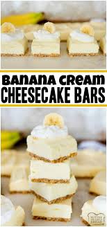 Banana Cream Cheesecake Bars Is A Simple No Bake Cheesecake Recipe With Incredible Banana Flav Dessert Bar Recipe Banana Cream Cheesecake Dessert Recipes Easy