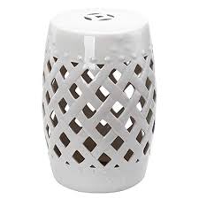 Black And White Ceramic Garden Stool Outsunny 13 Heavy Duty Patio Sturdy Ceramic Garden Stool Decorative Garden Stool White Outsunny In 2020 Ceramic Garden Stools Garden Stool Lattice Garden