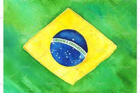 Watercolor Brazil Brazilian Flag Brazilian Flag Alphabet Illustration Flag