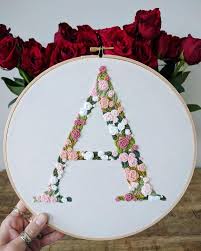 Check out our floral embroidery pattern selection for the very best in unique or custom, handmade pieces from our embroidery shops. Hand Embroidered Letter Monogram Letter Floral Letter Monogram Roses Floral Letters Flower Embroidery Designs Sewing Embroidery Designs
