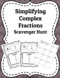 Simplifying Complex Fractions Scavenger Hunt Fractions Scavenger Hunt Fractions Fractions Worksheets