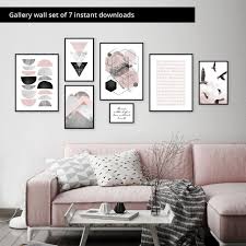 Gallery Wall Printable Gallery Wall Download Gallery Wall Etsy Gallery Wall Gallery Wall Printables Pink Gallery Wall