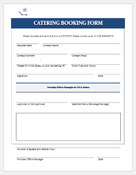 Catering order form template word. Catering Booking Form Templates For Ms Word Word Excel Templates