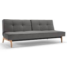 Innovation Sofa Bed Splitback Oak Dark Gray Fabric In 2020 Sofa Bed Sofa Outdoor Sofa