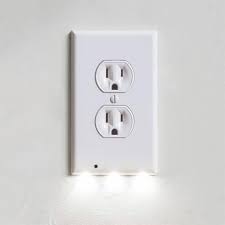 Outlet Wall Plate With Led Night Lights No Batteries Or Wires Plates On Wall Led Night Light Wall Outlets