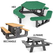 Hexagon Picnic Tables Recycled Plastic Picnic Tables In Stock Uline Plastic Picnic Tables Picnic Table Table