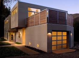 Duplex house plan, architectural features: 18 Attached Garages In A Modern Inspired Home Design Home Design Lover