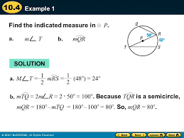 Explain 3 investigating inscribed angles on diameters you can examine angles that are inscribed in a. 10 4 Warm Up Warm Up Lesson Quiz Lesson Quiz Lesson Presentation Lesson Presentation Use Inscribed Angles And Polygons Ppt Download