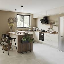 Our bespoke worktops are completely unique & installed by professionals. Goodhome Stevia Gloss Cream Slab Tall Wall Cabinet Door W 500mm T 18mm Diy At B Q